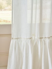 Linen Look Frill Hem Slot Top Voile Unlined Sheer Panel Curtain - 3의 이미지 3