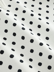 Weiß/Schwarz gepunktet - Zip Neck Knitted Polo Top - Bild 7 von 7