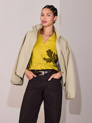 Citrin Gul - Bomullsrik, myk strikket polotopp - Bilde 3 av 5