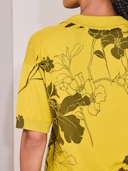 Citrin Gul - Bomullsrik, myk strikket polotopp - Bilde 4 av 5