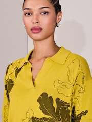 Citrin Gul - Bomullsrik, myk strikket polotopp - Bilde 5 av 5