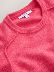 Bright Pink Knitted Short Sleeve Jumper With Wool - Image 5 of 6