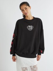 Skinnydip Black Disney The Nightmare Before Christmas Lovers Sweatshirt - Image 1 of 5