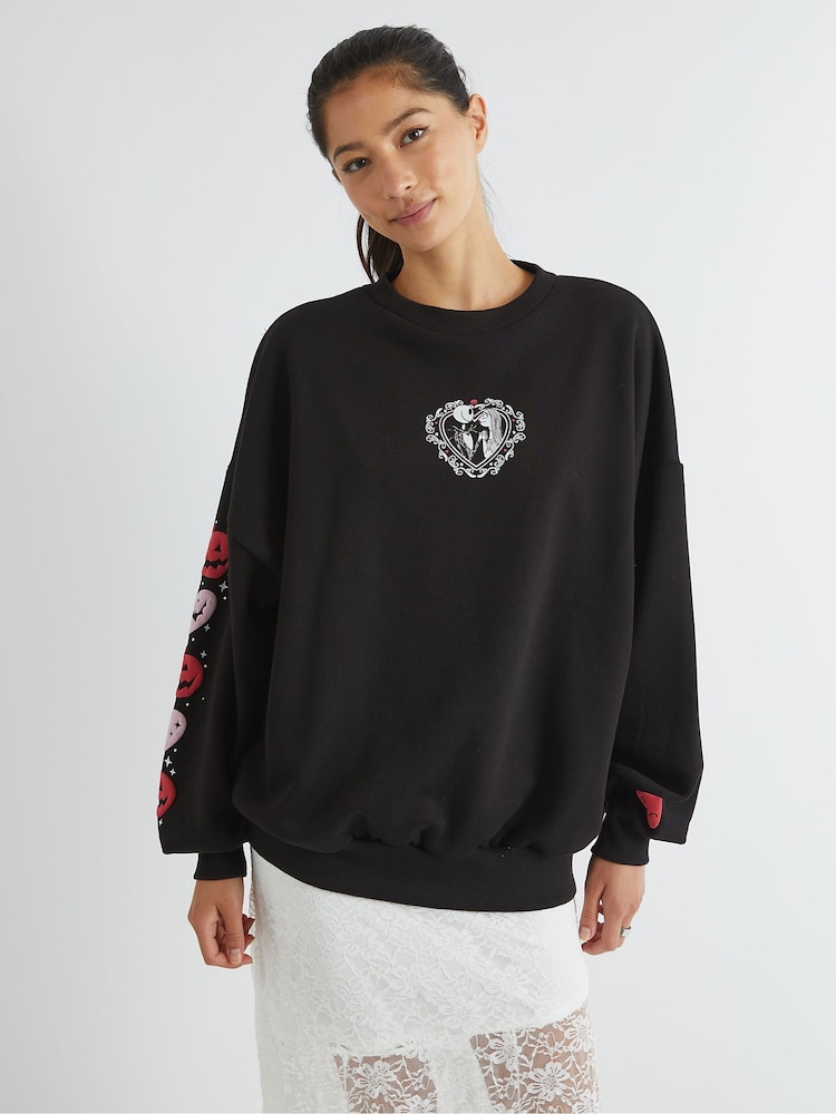 Skinnydip Black Disney The Nightmare Before Christmas Lovers Sweatshirt - Image 1 of 5