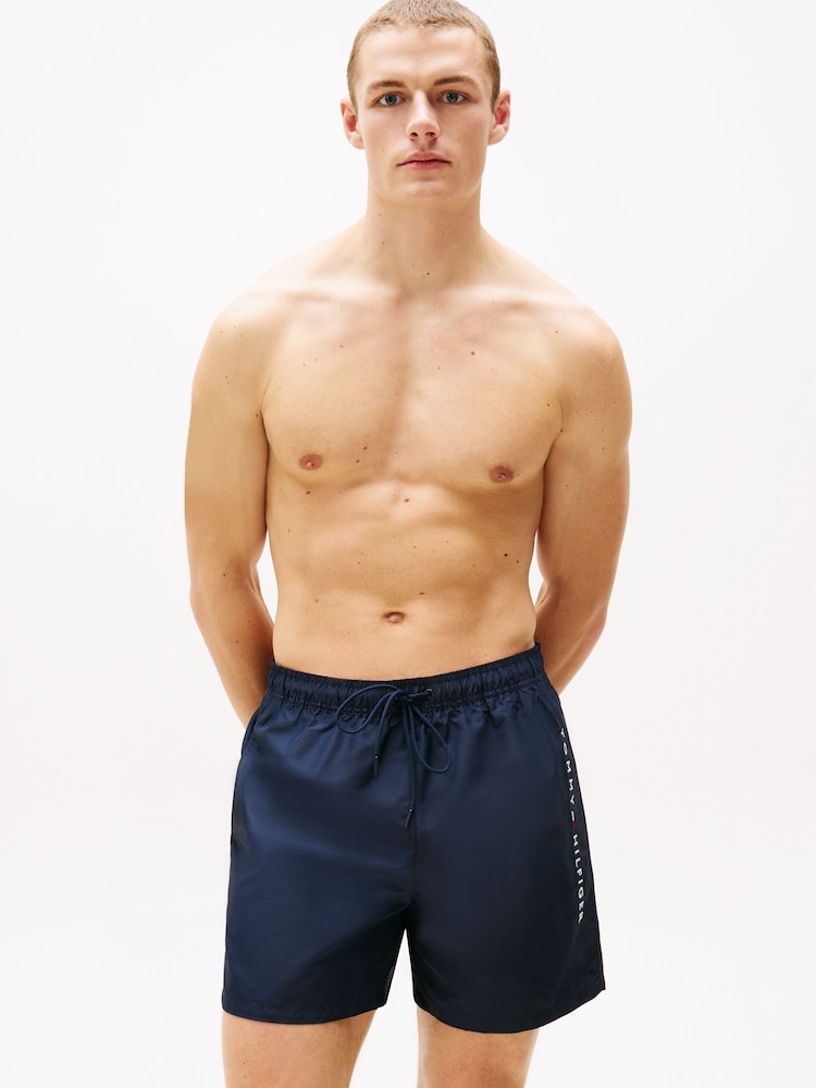 Tommy Hilfiger Blue Original Drawstring Mid Length Swim Shorts - Image 1 of 5