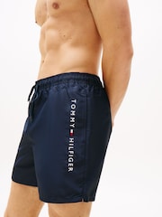 Tommy Hilfiger Blue Original Drawstring Mid Length Swim Shorts - Image 4 of 5