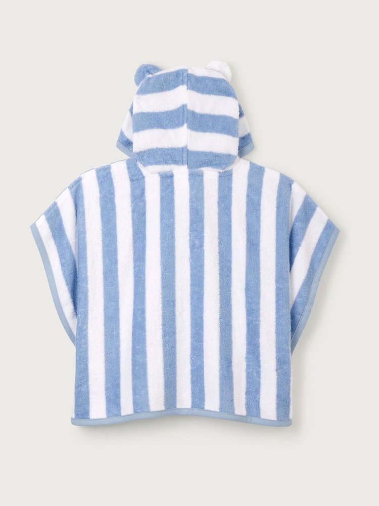 The White Company Blue Cotton Blue Stripe Towelling Hoodie - Image 2 of 2 The White Company Blue Cotton Blue Stripe Towelling Hoodie - Image 2 of 2