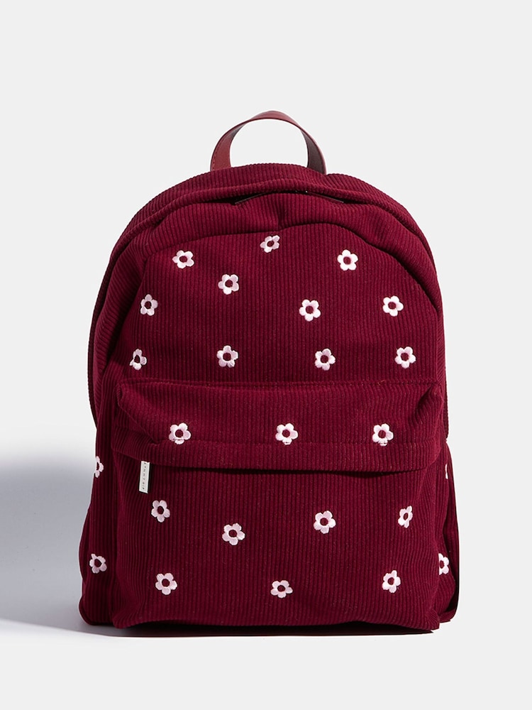 Skinnydip Red Ditsy Flower Embroidered Backpack - Image 1 of 7 Skinnydip Red Ditsy Flower Embroidered Backpack - Image 1 of 7