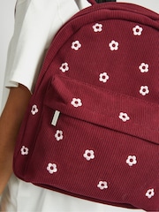 Skinnydip Red Ditsy Flower Embroidered Backpack - Image 5 of 7