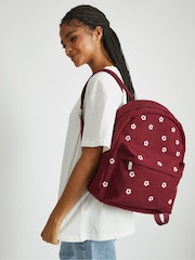 Skinnydip Red Ditsy Flower Embroidered Backpack - Image 7 of 7