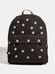 Skinnydip Black Ditsy Flower Print Embroidered Backpack - Image 1 of 5