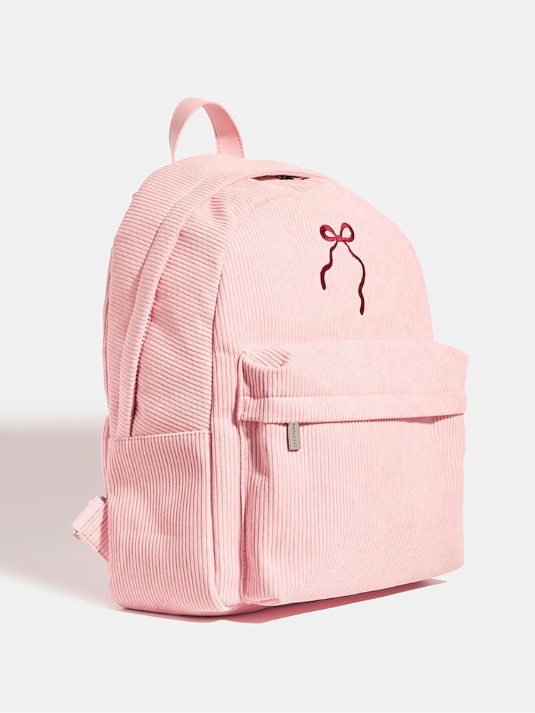 Pink Embroidered Women\'s Backpack Embroidered Shiraleah Quilted Backpack in Pink main image 3