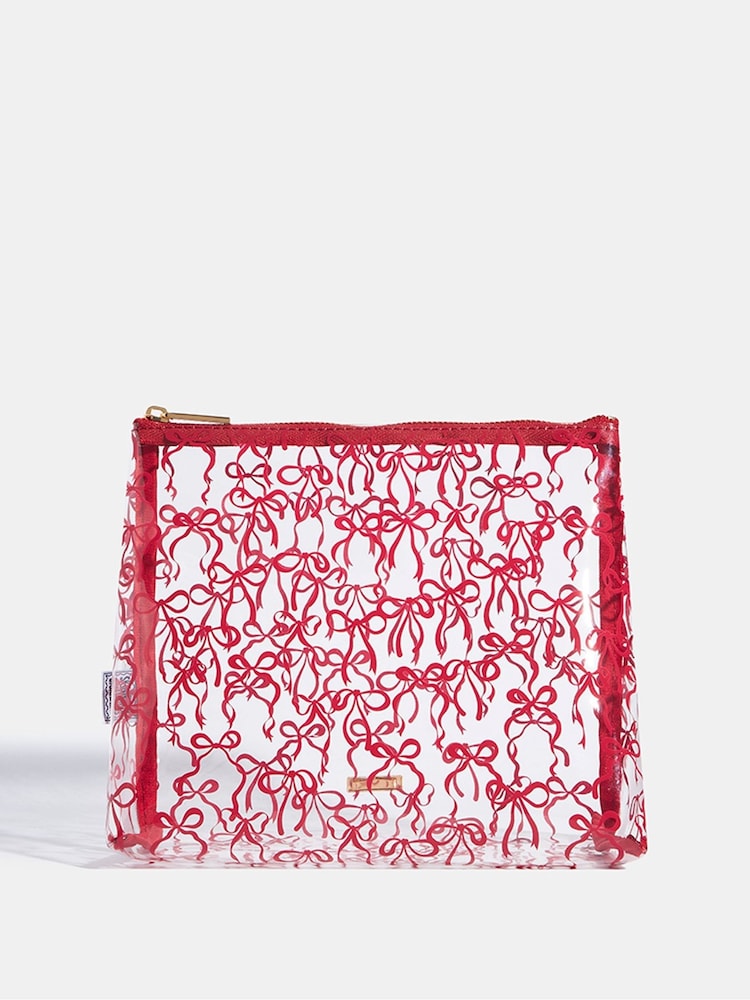 Skinnydip Red Burgundy Bow Wash Bag - Image 2 of 4 Skinnydip Red Burgundy Bow Wash Bag - Image 2 of 4