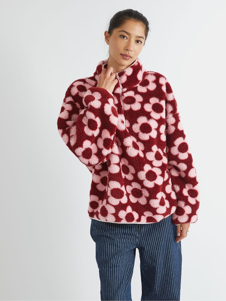 Skinnydip Pink Flower Longline Fleece - Image 1 of 5