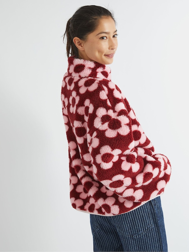 Skinnydip Pink Flower Longline Fleece - Image 2 of 5