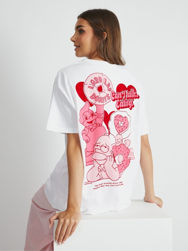Skinnydip White The Simpsons x Homer Donuts T-Shirt - Image 4 of 4