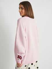 Skinnydip Pink Miffy x Skinnydip Pink Flower Knitted Jumper - Image 2 of 5