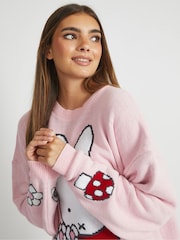 Skinnydip Pink Miffy x Skinnydip Pink Flower Knitted Jumper - Image 3 of 5