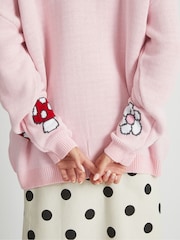 Skinnydip Pink Miffy x Skinnydip Pink Flower Knitted Jumper - Image 5 of 5