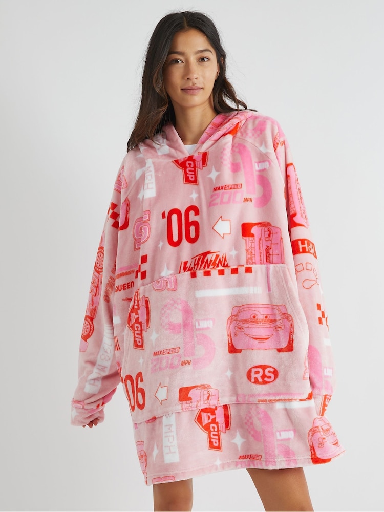 Skinnydip Pink Disney Cars Pink Blanket Hoodie - Image 1 of 5 Skinnydip Pink Disney Cars Pink Blanket Hoodie - Image 1 of 5