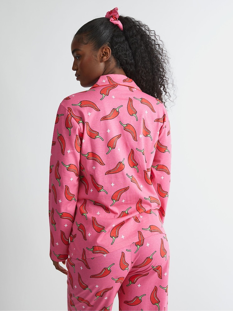 Skinnydip Pink Chilli Sparkle Pyjama Set - Image 2 of 6 Skinnydip Pink Chilli Sparkle Pyjama Set - Image 2 of 6