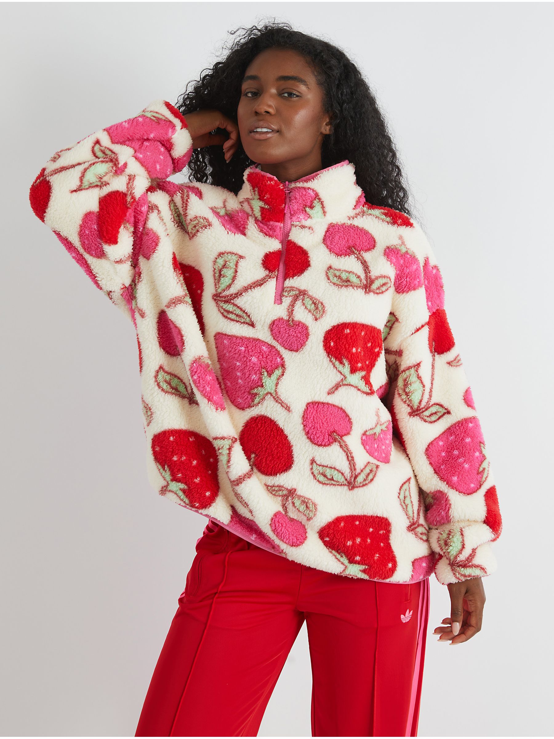 Buy Skinnydip White Cherry and Strawberry Longline Fleece from