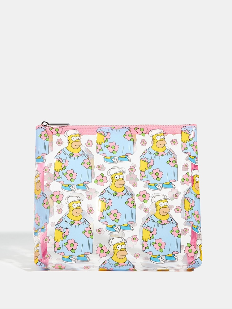 Skinnydip Blue The Simpsons x Homer Mmmmmm Wash Bag - Image 1 of 4 Skinnydip Blue The Simpsons x Homer Mmmmmm Wash Bag - Image 1 of 4