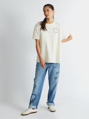 Skinnydip White Patchwork T-Shirt - Image 1 of 5