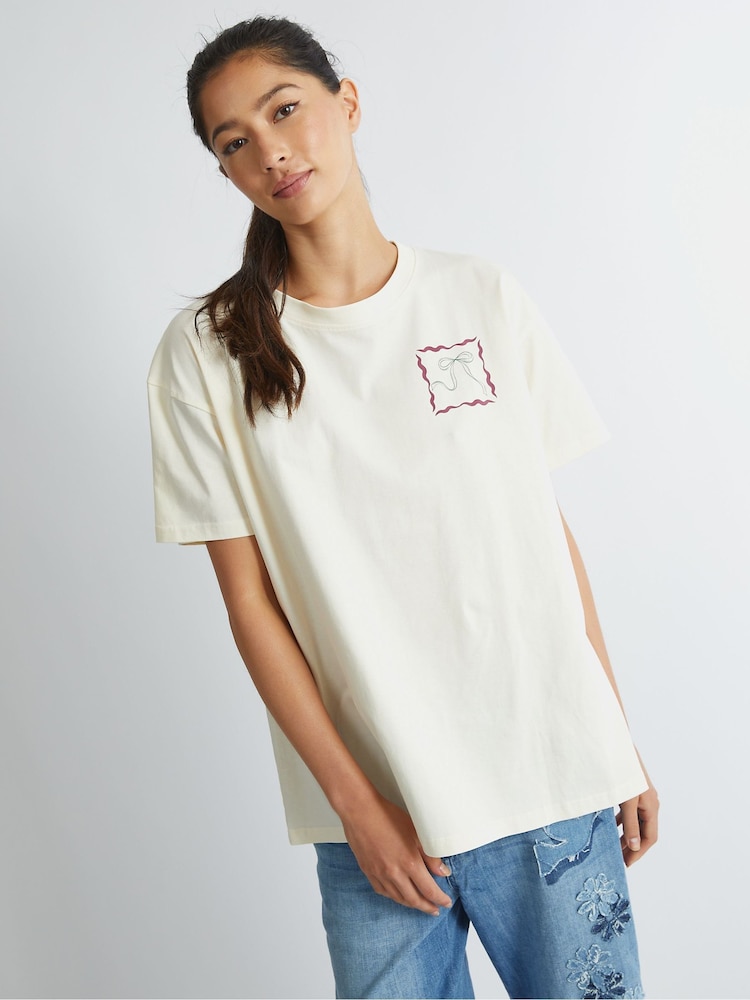 Skinnydip White Patchwork T-Shirt - Image 2 of 5