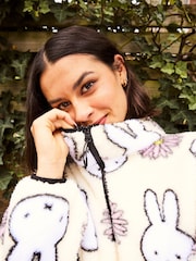 Skinnydip White Miffy x Flower Longline Fleece - Image 1 of 1