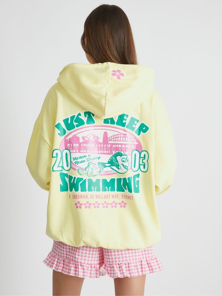 Skinnydip Yellow Disney Finding Nemo Just Keep Swimming Hoodie - Image 1 of 5 Skinnydip Yellow Disney Finding Nemo Just Keep Swimming Hoodie - Image 1 of 5