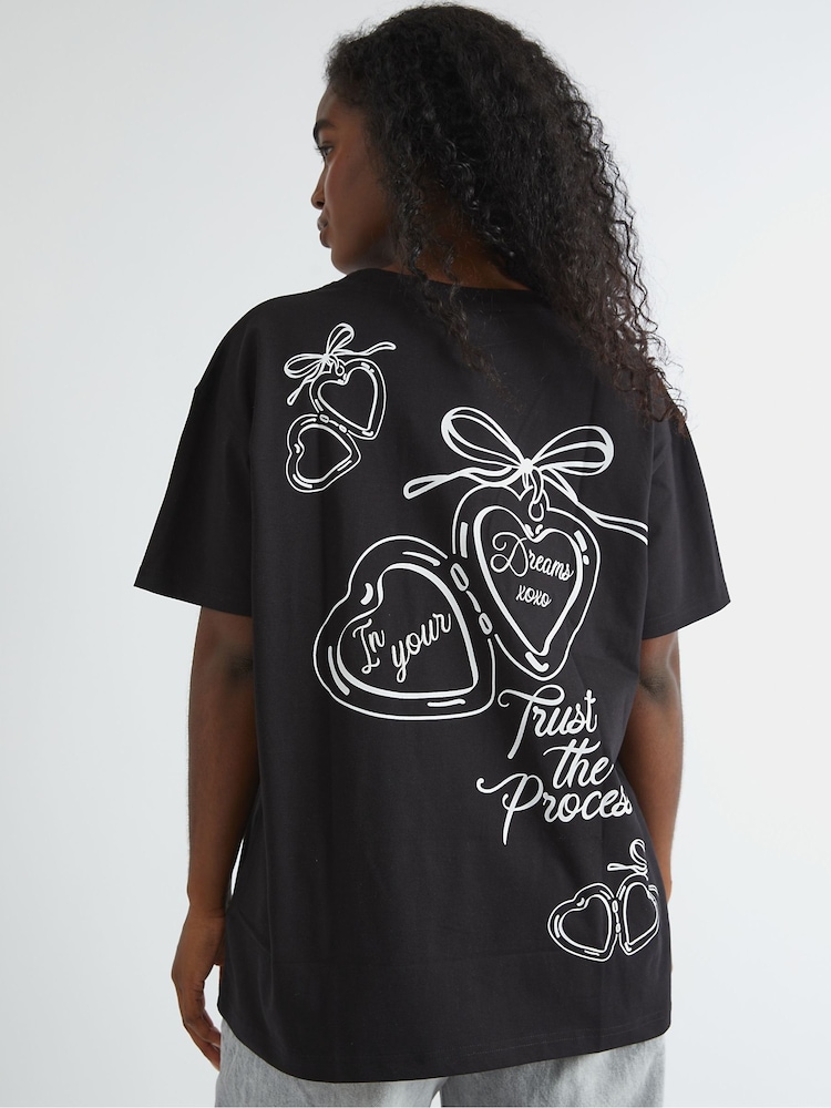 Skinnydip Black Trust The Process T-Shirt - Image 2 of 4 Skinnydip Black Trust The Process T-Shirt - Image 2 of 4
