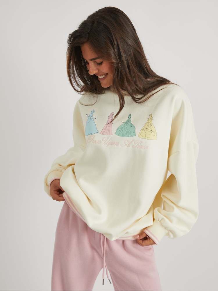 Skinnydip White Disney Princess Sweatshirt - Image 2 of 5