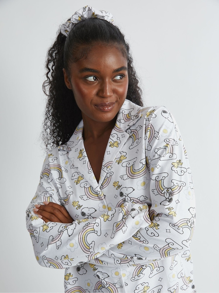 Skinnydip White Peanuts x Skinnydip Snoopy Rainbow Print Pyjama Set in Ecru - Image 5 of 5