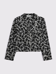 Abercrombie & Fitch Bow Print Button Through Black Pyjamas Top - Image 6 of 6