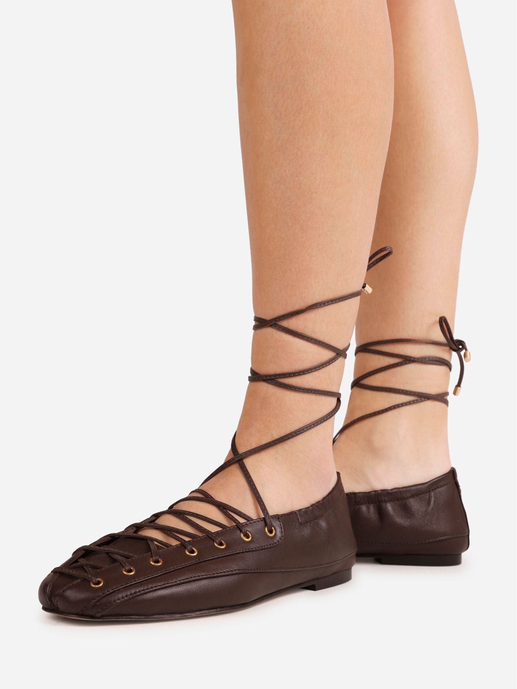 Buy Bronx Brown Serajaa Leather Ballerinas from Next USA