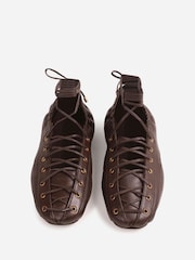 Bronx Brown Serajaa Leather Ballerinas - Image 8 of 9