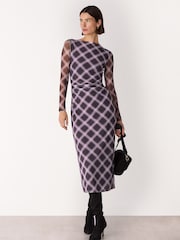 Whistles Red Check Mesh Dress - Image 1 of 5