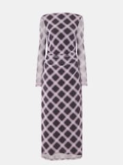Whistles Red Check Mesh Dress - Image 5 of 5