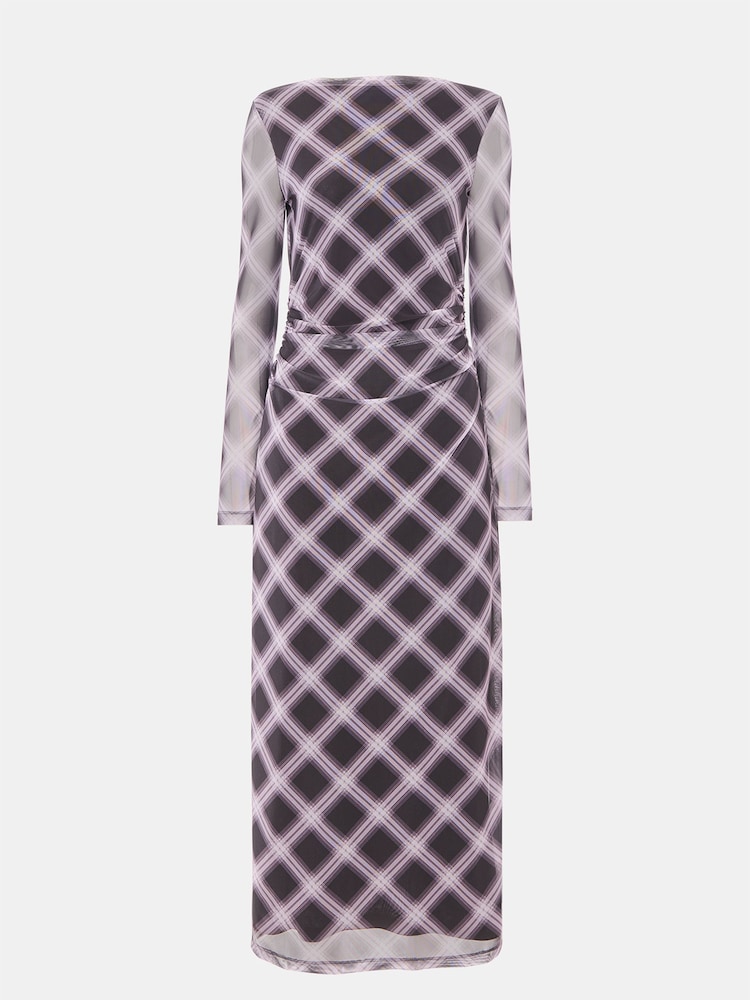 Whistles Red Check Mesh Dress - Image 5 of 5
