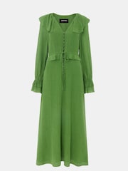 Whistles Green Frill Boho Midi Dress - Image 6 of 6