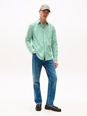 Tommy Hilfiger Green Regular Fit Flex Stripe Shirt - Image 3 of 5