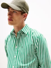 Tommy Hilfiger Green Regular Fit Flex Stripe Shirt - Image 4 of 5