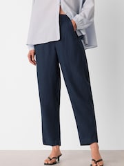 Whistles Blue Linen Barrel Trousers - Image 1 of 5