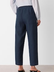 Whistles Blue Linen Barrel Trousers - Image 2 of 5