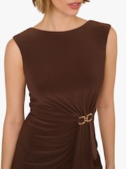 Adrianna Papell Jersey Buckle Sheath Brown Dress - Image 5 of 6