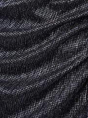 Adrianna Papell Blue Metallic Foil Long Dress - Image 3 of 6