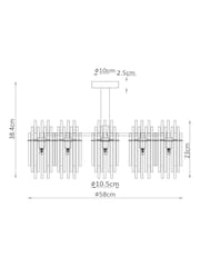 Brass Arundel 5 Light Flush Fitting Ceiling Light - Image 5 of 5