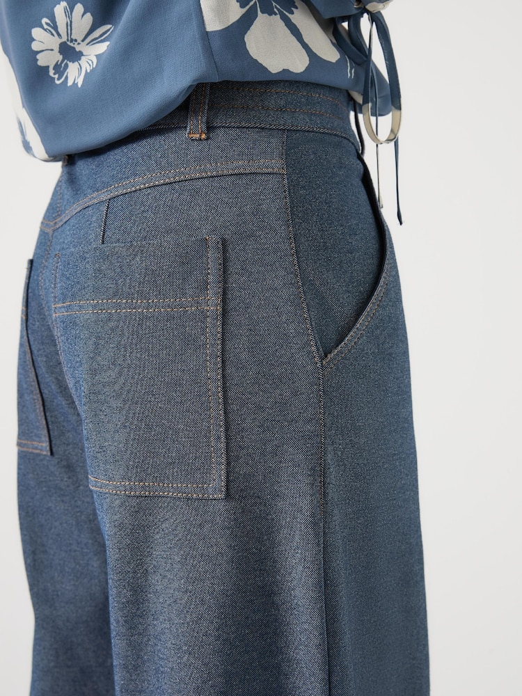 LK Bennett Blue Freya Midnight Stretch Ponte Denim Trousers - Image 3 of 3 LK Bennett Blue Freya Midnight Stretch Ponte Denim Trousers - Image 3 of 3