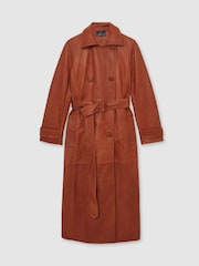 Reiss Hattie Leather Double-Breasted Trench Coat - Imagem 2 de 8
